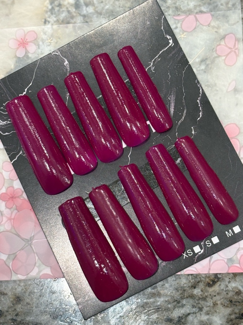 Glossy Deep Berry Press-On Nails